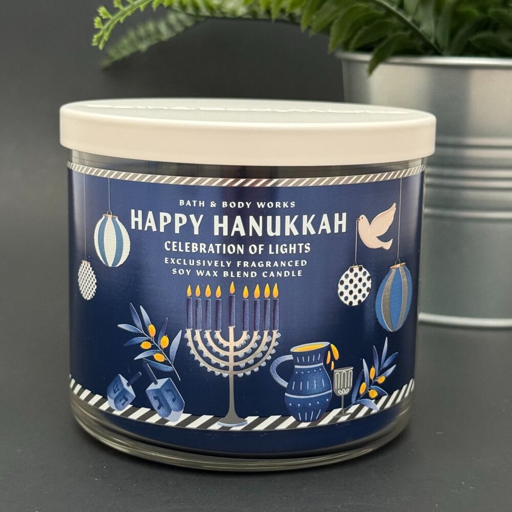 BBW Happy Hanukkah 2024 Celebration Of Lights Bath & Body Works 3 Wick Candle